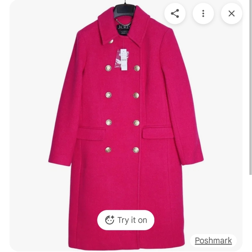 Looking For J. Crew Women's Fuchsia Pea Coat